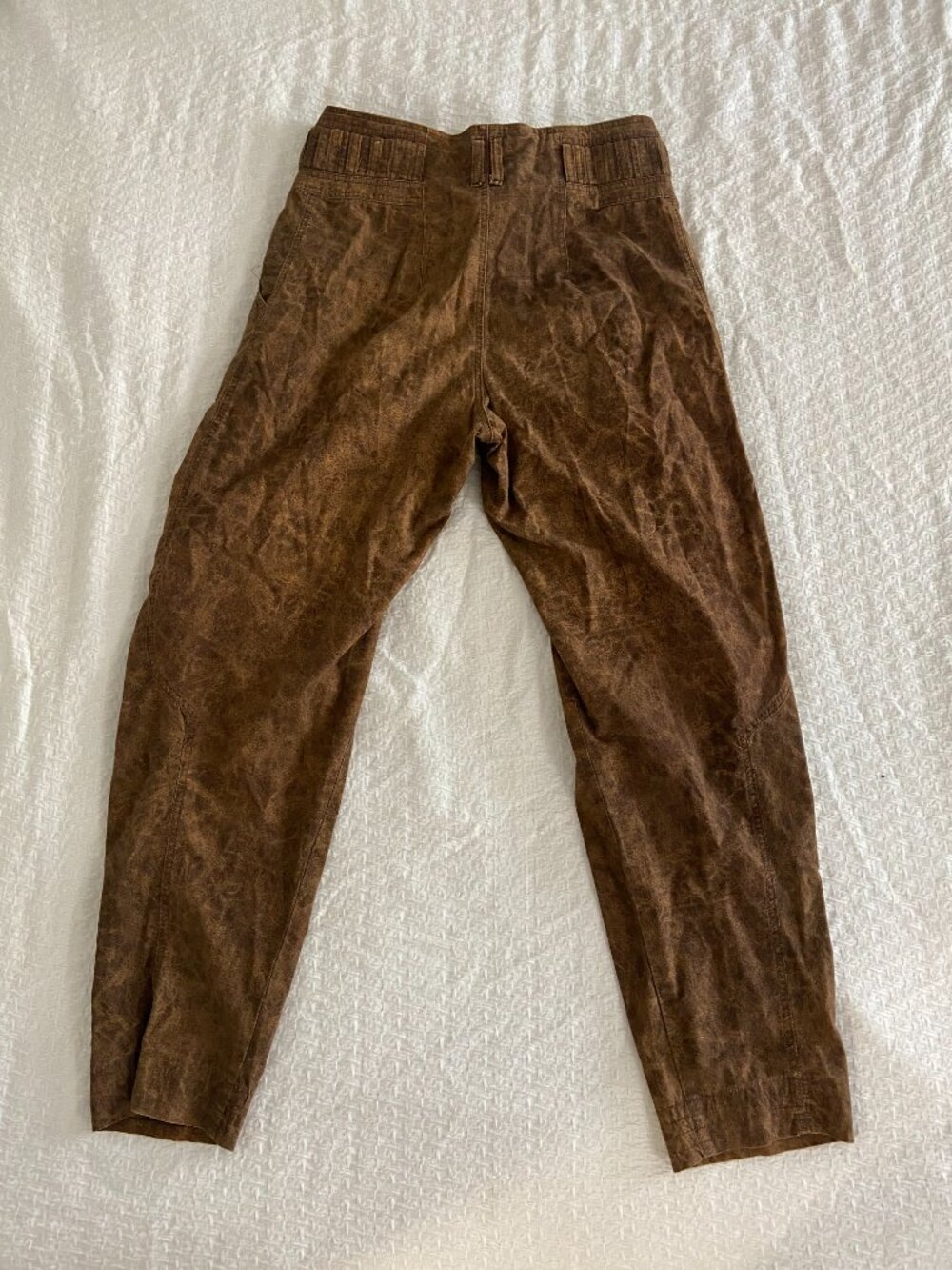 Vintage Z Cavaricci Brown Acid Wash Pleated Pants Size 34 (L) USA - Picture 2 of 5